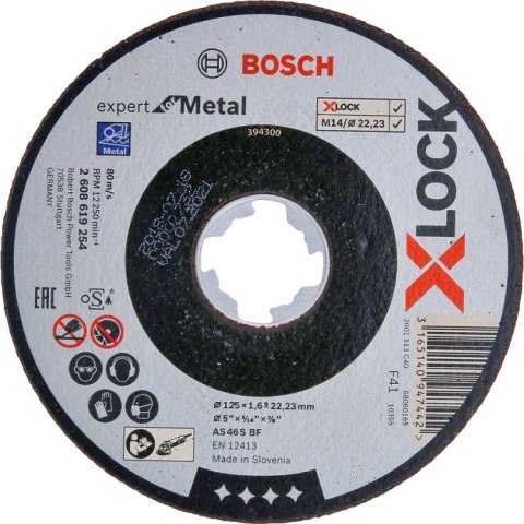 TARCZA SZLIFIERSKA X-LOCK EXPERT FOR METAL 125*1.6*22.23 BOSCH TARCZA SZLIFIERSKA X-LOCK EXPERT FOR METAL 125*1.6*22.23 BOSCH