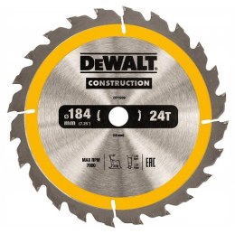 PIŁA TARCZOWA DO DREWNA 184/16MM, 24 ZĘBÓW DEWALT