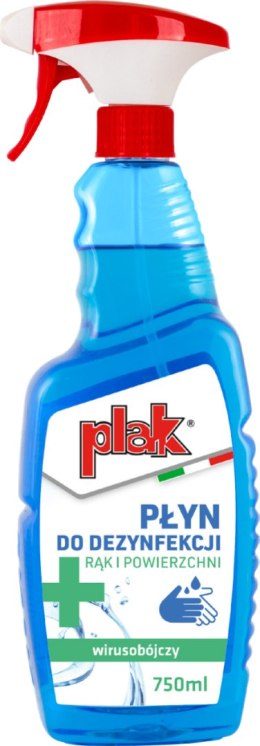 PŁYN DO DEZYNFEKCJI RĄK I POWIERZCHNI, ATOMIZER PLAK 750ML UN