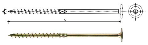 WKRĘT DO DREWNA Z KOŁNIERZEM NA TORX OCYNK ŻÓŁTY 6*30MM T30 UN WKRĘT DO DREWNA Z KOŁNIERZEM NA TORX OCYNK ŻÓŁTY 6*30MM T30 UN