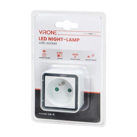 LAMPKA NOCNA Z GNIAZDEM 230V VIRONE LAMPKA NOCNA Z GNIAZDEM 230V VIRONE
