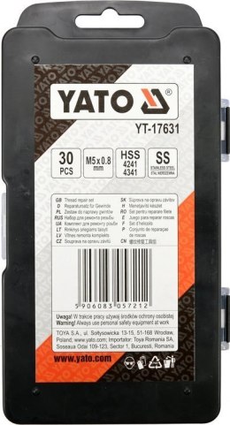 ZESTAW DO NAPRAWY GWINTÓW M5*0,8 YATO