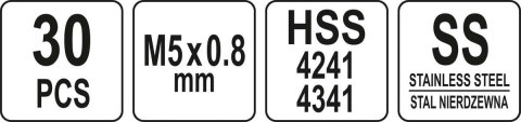 ZESTAW DO NAPRAWY GWINTÓW M5*0,8 YATO ZESTAW DO NAPRAWY GWINTÓW M5*0,8 YATO