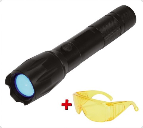 ZESTAW LATARKA UV AKUMULATOROWA 1W + OKULARY YATO ZESTAW LATARKA UV AKUMULATOROWA 1W + OKULARY YATO
