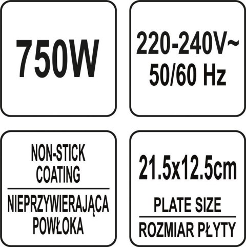 OPIEKACZ 750W, PŁYTA GRILLOWA LUND OPIEKACZ 750W, PŁYTA GRILLOWA LUND