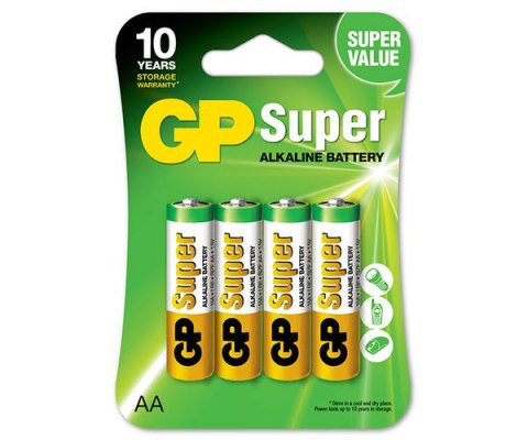 BATERIA SUPER ALKALINE AA LR6 1.5V 4 SZTUKI GP BATTERY BATERIA SUPER ALKALINE AA LR6 1.5V 4 SZTUKI GP BATTERY