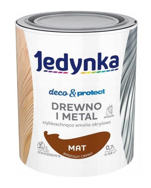 JEDYNKA DECO&PROTECT DREWNO I METAL MAT BRĄZOWY 0,7L JEDYNKA JEDYNKA DECO&PROTECT DREWNO I METAL MAT BRĄZOWY 0,7L JEDYNKA