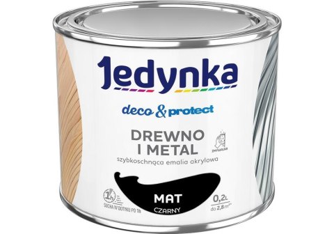 JEDYNKA DECO&PROTECT DREWNO I METAL MAT CZARNY 0,2L JEDYNKA JEDYNKA DECO&PROTECT DREWNO I METAL MAT CZARNY 0,2L JEDYNKA