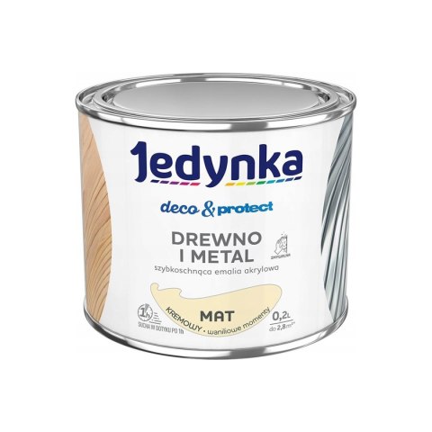JEDYNKA DECO&PROTECT DREWNO I METAL MAT KREMOWY 0,2L JEDYNKA JEDYNKA DECO&PROTECT DREWNO I METAL MAT KREMOWY 0,2L JEDYNKA