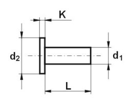 NIT ALUMINIOWY PEŁNY Z ŁBEM WALCOWYM 6.0*35 MM UN