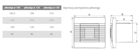 WENTYLATOR ŁAZIENKOWY PRESTIGE 120 ZG PS ŻALUZJA,WYŁ.KABLOWY AIR ROXY WENTYLATOR ŁAZIENKOWY PRESTIGE 120 ZG PS ŻALUZJA,WYŁ.KABLOWY AIR ROXY