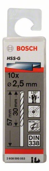 WIERTŁO HSS-G, DIN 338 2,5*57MM 10SZT. BOSCH WIERTŁO HSS-G, DIN 338 2,5*57MM 10SZT. BOSCH