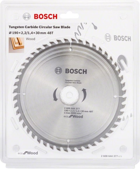TARCZA PILARSKA ECO OP WO 190*2.2/1.4*30 BOSCH TARCZA PILARSKA ECO OP WO 190*2.2/1.4*30 BOSCH