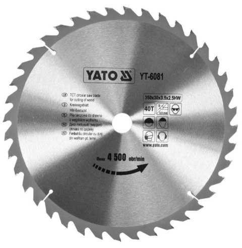 TARCZA WIDIOWA 350*40T*30MM YATO TARCZA WIDIOWA 350*40T*30MM YATO