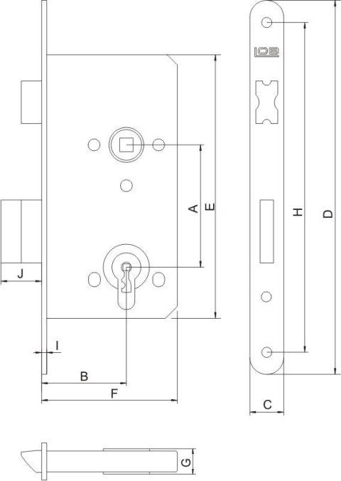 ZAMEK WPUSZCZANY LOB 90MM NA WKŁADKĘ ZAMEK WPUSZCZANY LOB 90MM NA WKŁADKĘ