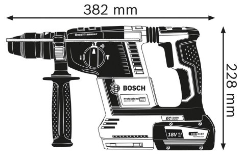 MŁOT UDAROWY OBROTOWY AKUMULATOROWY SDS+ GBH 18V-26 F 2*6.0A BOSCH MŁOT UDAROWY OBROTOWY AKUMULATOROWY SDS+ GBH 18V-26 F 2*6.0A BOSCH