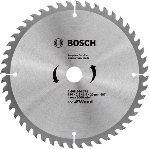 TARCZA PILARSKA ECO OP WO 190*2.2/1.4*20 BOSCH TARCZA PILARSKA ECO OP WO 190*2.2/1.4*20 BOSCH
