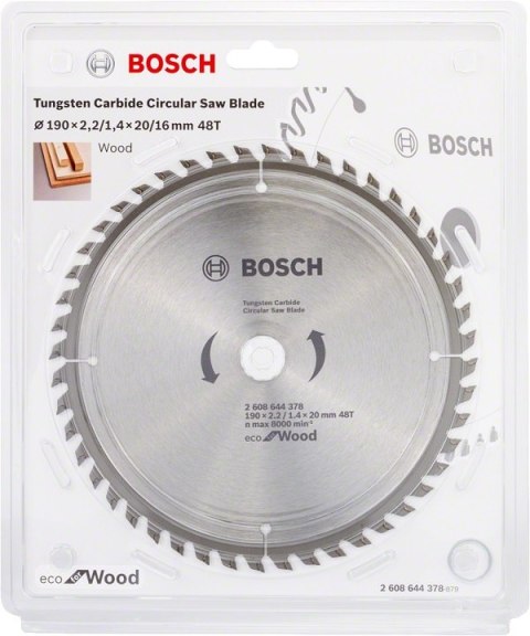 TARCZA PILARSKA ECO OP WO 190*2.2/1.4*20 BOSCH TARCZA PILARSKA ECO OP WO 190*2.2/1.4*20 BOSCH