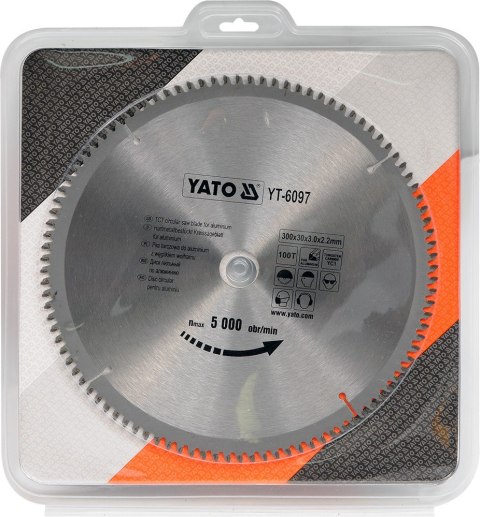 TARCZA WIDIOWA DO ALUMINIUM 300*30MM 100 ZĘBÓW YATO TARCZA WIDIOWA DO ALUMINIUM 300*30MM 100 ZĘBÓW YATO