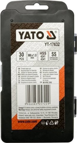 ZESTAW DO NAPRAWY GWINTÓW M6*1.0 YATO