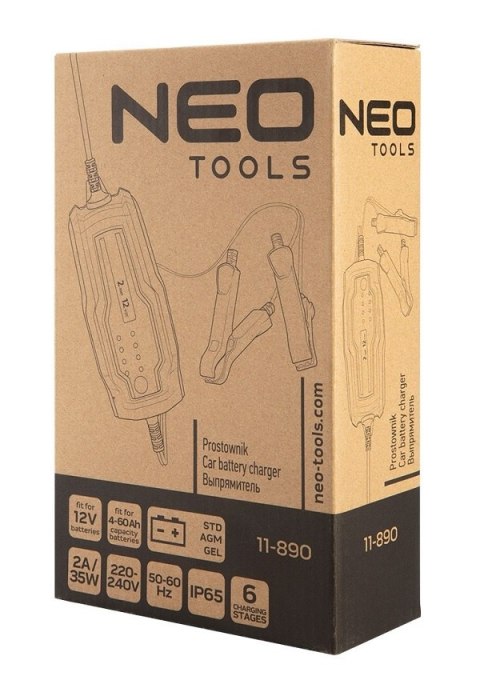 PROSTOWNIK AUTOMATYCZNY 2A/35W, 4-60AH, STD/AGM/GEL/LIFEPO4 NEO PROSTOWNIK AUTOMATYCZNY 2A/35W, 4-60AH, STD/AGM/GEL/LIFEPO4 NEO
