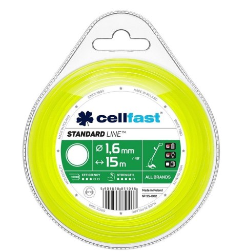 ŻYŁKA DO WYKASZARKI OKRĄGŁA 1.6MM 15M CELL-FAST ŻYŁKA DO WYKASZARKI OKRĄGŁA 1.6MM 15M CELL-FAST