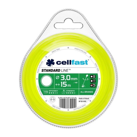 ŻYŁKA DO WYKASZARKI OKRĄGŁA 3.0MM 15M CELL-FAST ŻYŁKA DO WYKASZARKI OKRĄGŁA 3.0MM 15M CELL-FAST