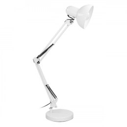 LAMPA BIURKOWA DEON 60W E27 WYSOKA, STAL, BIAŁA VIRONE