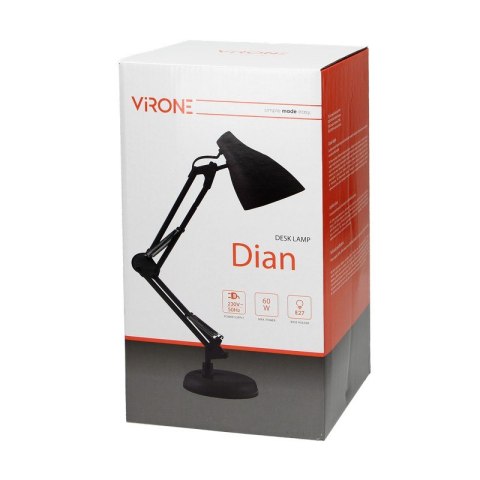 LAMPA BIURKOWA DIAN 60W E27 STAL, BIAŁA VIRONE LAMPA BIURKOWA DIAN 60W E27 STAL, BIAŁA VIRONE