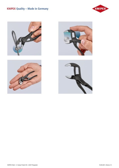 SZCZYPCE DO RUR COBRA 100MM KNIPEX SZCZYPCE DO RUR COBRA 100MM KNIPEX