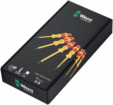 ZESTAW WKRĘTAKÓW KRAFTFORM VDE 1060 I/1062 I/6, 6 CZĘŚĆ WERA ZESTAW WKRĘTAKÓW KRAFTFORM VDE 1060 I/1062 I/6, 6 CZĘŚĆ WERA