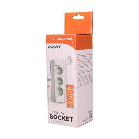 GNIAZDO MEBLOWE 3X2P+Z BIAŁO-SREBRNE ORNO GNIAZDO MEBLOWE 3X2P+Z BIAŁO-SREBRNE ORNO