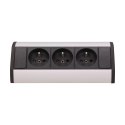 GNIAZDO MEBLOWE 3X2P+Z CZARNO-SREBRNE ORNO
