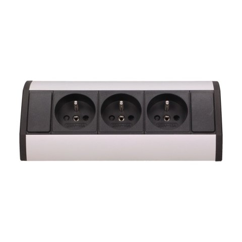 GNIAZDO MEBLOWE 3X2P+Z CZARNO-SREBRNE ORNO GNIAZDO MEBLOWE 3X2P+Z CZARNO-SREBRNE ORNO