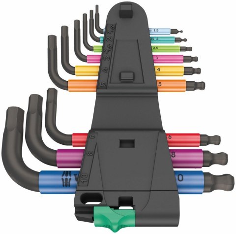 ZESTAW KLUCZY TRZPIENIOWYCH 950/9 HEX-PLUS MULTICOLOUR WERA ZESTAW KLUCZY TRZPIENIOWYCH 950/9 HEX-PLUS MULTICOLOUR WERA
