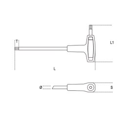 KLUCZ TRZPIEN. KĄTOWY Z KULK. Z RĘK. 10MM BETA