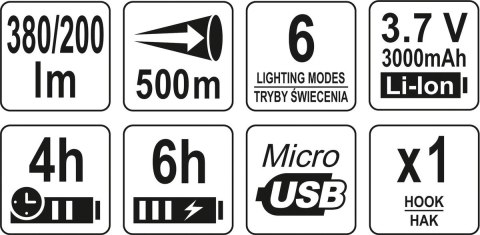 LATARKA/SZPERACZ WIELOFUNKCYJNY 3W1 380LM YATO LATARKA/SZPERACZ WIELOFUNKCYJNY 3W1 380LM YATO