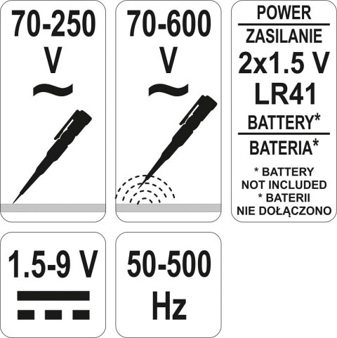 PRÓBNIK NAPIĘCIA 70-250V YATO PRÓBNIK NAPIĘCIA 70-250V YATO