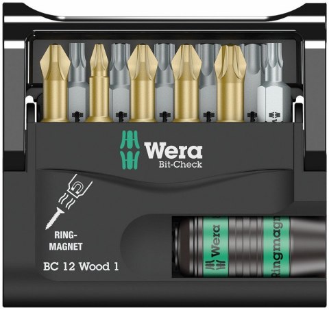 ZESTAW BITÓW BIT-CHECK 12 WOOD 1, 12CZ. WERA ZESTAW BITÓW BIT-CHECK 12 WOOD 1, 12CZ. WERA