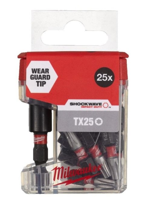 ZESTAW BITÓW TX25 25 EL. + UCHWYT MAG. 60MM MILWAUKEE ZESTAW BITÓW TX25 25 EL. + UCHWYT MAG. 60MM MILWAUKEE
