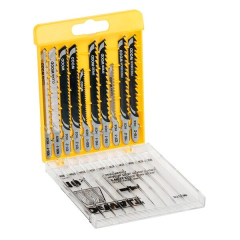ZESTAW BRZESZCZOTÓW DO WYRZYNARKI DO DREWNA 10SZT. DEWALT ZESTAW BRZESZCZOTÓW DO WYRZYNARKI DO DREWNA 10SZT. DEWALT