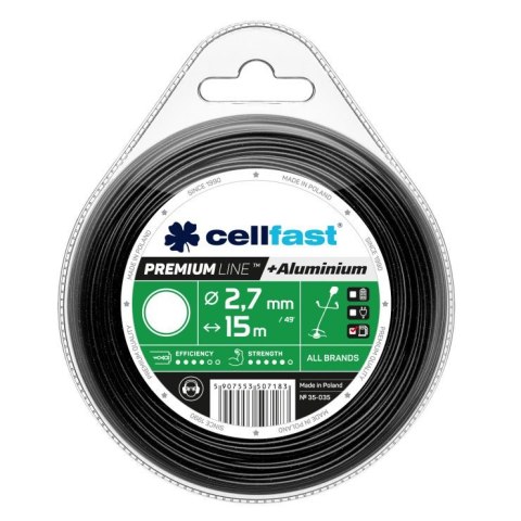 ŻYŁKA DO WYKASZARKI OKRĄGŁA PREMIUM 2.7MM 15M CELL-FAST ŻYŁKA DO WYKASZARKI OKRĄGŁA PREMIUM 2.7MM 15M CELL-FAST