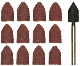 KAPTURKI SZLIFIERSKIE 9*13 GR 80,150 KORUND + TRZPIEŃ, 11CZ. PROXXON