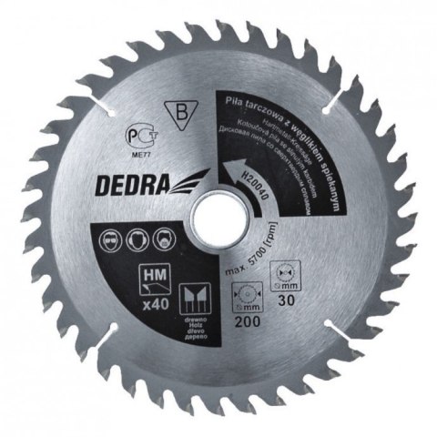 PIŁA TARCZOWA DO DREWNA 24Z ŚR.180*20MM DEDRA PIŁA TARCZOWA DO DREWNA 24Z ŚR.180*20MM DEDRA