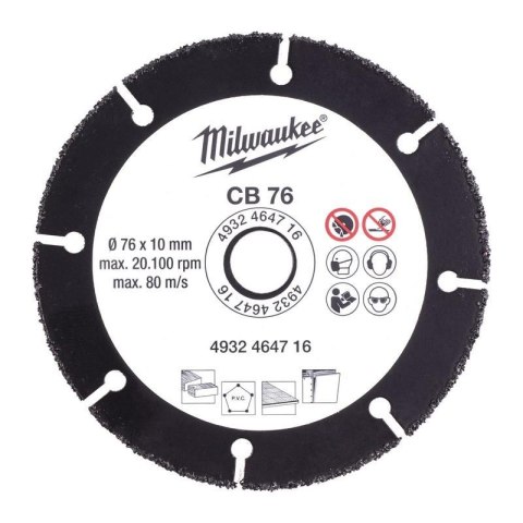TARCZA UNIWERSALNA Z WĘGLIKÓW SPIEKANYCH 76MM MILWAUKEE TARCZA UNIWERSALNA Z WĘGLIKÓW SPIEKANYCH 76MM MILWAUKEE