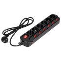 LISTWA ZASILAJĄCA 'MULTISWITCH', 6X2P+Z, KABEL 3X1,0M CZARNY ORNO