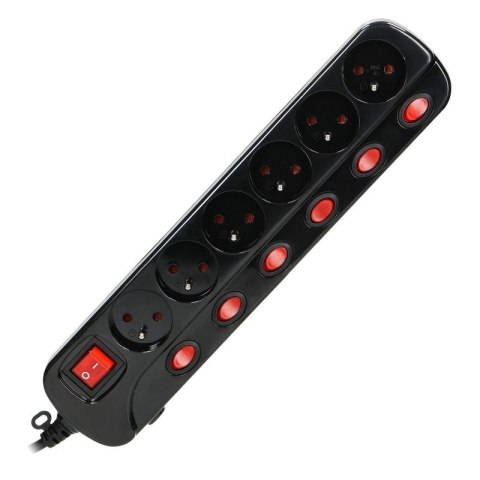 LISTWA ZASILAJĄCA 'MULTISWITCH', 6X2P+Z, KABEL 3X1,0M CZARNY ORNO LISTWA ZASILAJĄCA 'MULTISWITCH', 6X2P+Z, KABEL 3X1,0M CZARNY ORNO