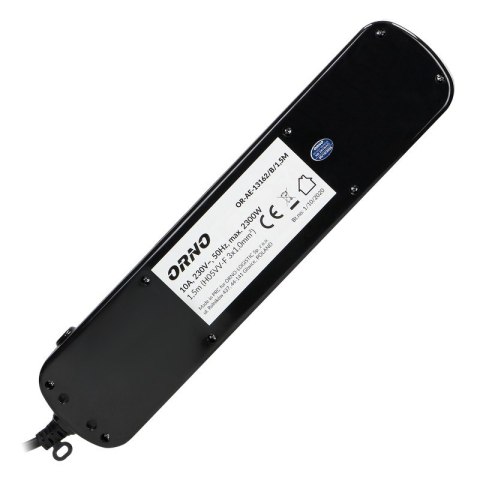 LISTWA ZASILAJĄCA 'MULTISWITCH', 6X2P+Z, KABEL 3X1,0M CZARNY ORNO LISTWA ZASILAJĄCA 'MULTISWITCH', 6X2P+Z, KABEL 3X1,0M CZARNY ORNO