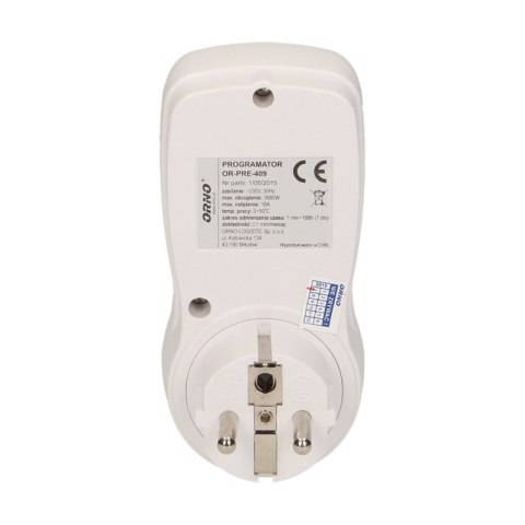 PROGRAMATOR CZASOWY ELEKTRONICZNY 3680W 16A ORNO PROGRAMATOR CZASOWY ELEKTRONICZNY 3680W 16A ORNO