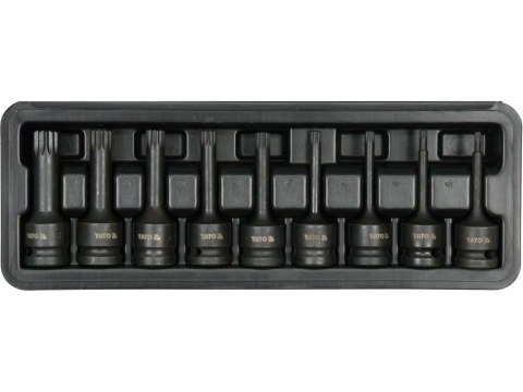 ZESTAW UDAROWYCH KLUCZY TRZPIENIOWYCH 1/2'' SPLINE 9 CZĘŚCI YATO ZESTAW UDAROWYCH KLUCZY TRZPIENIOWYCH 1/2'' SPLINE 9 CZĘŚCI YATO